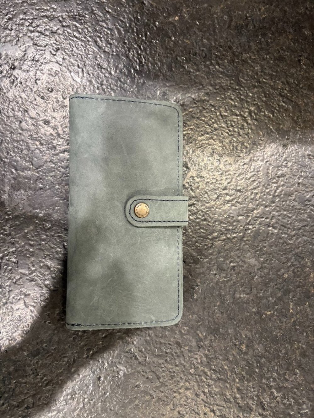 Portland Leather Goods Large Bifold Wallet in Storm | Gray Blue